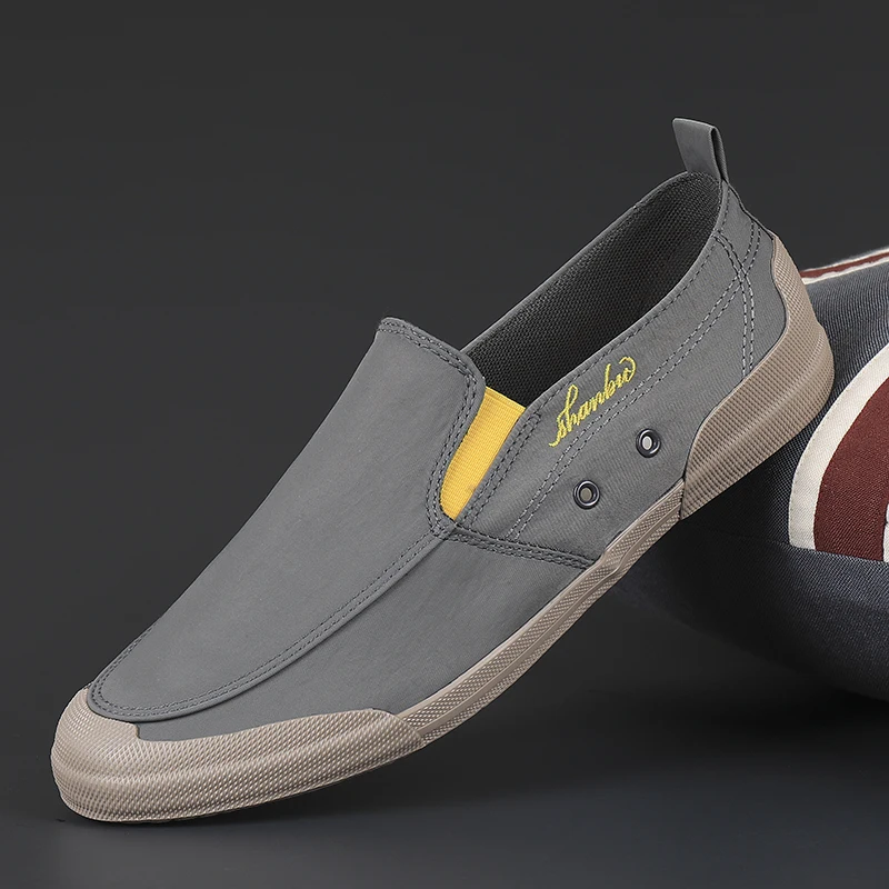 

Men Canvas Shoes Breathable Casual Shoes Men Loafers Comfortable Lightweight Lazy Boat Shoes Leisure Walk Soft Moccasins Low Top