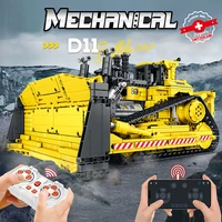 remote control mechanical bulldozer building moc blocks model rc technical truck engineering vehicle bricks big car toy for boys