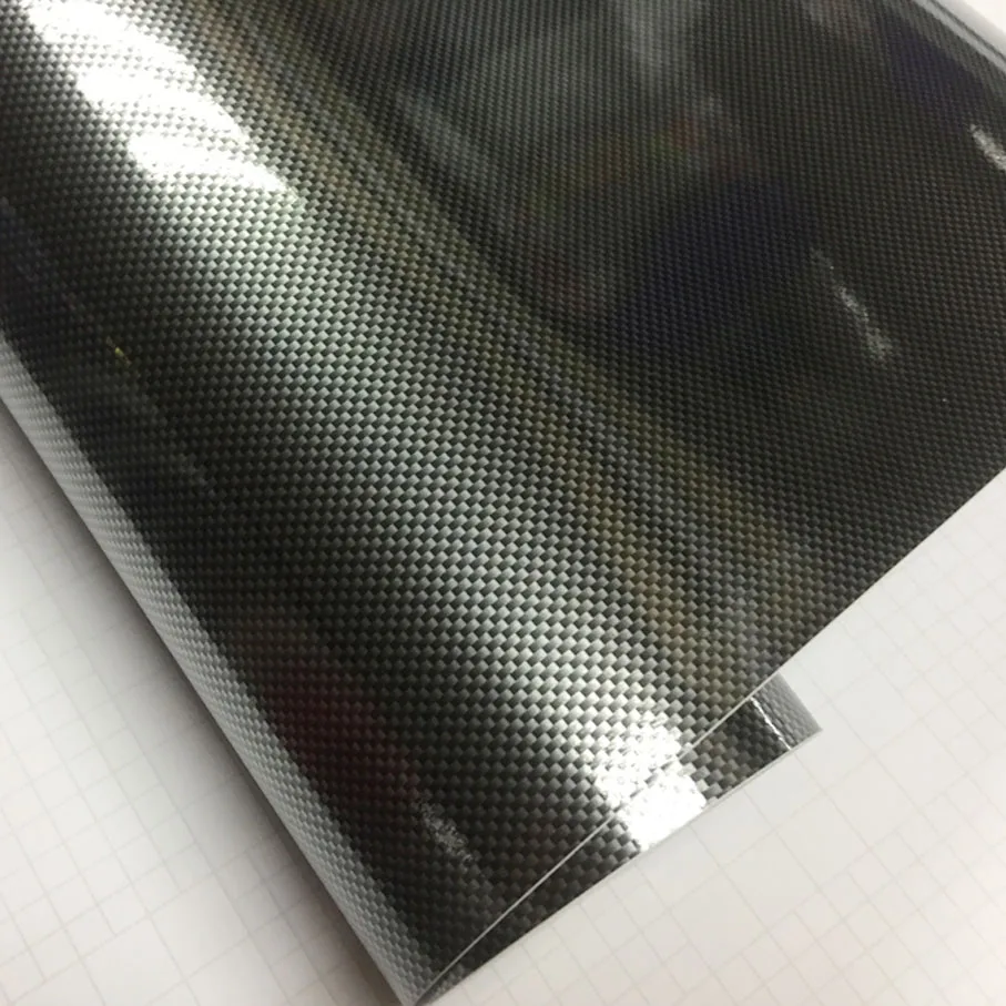 Высококачественная желтая 2D карбоновая виниловая черная глянцевая квадратная