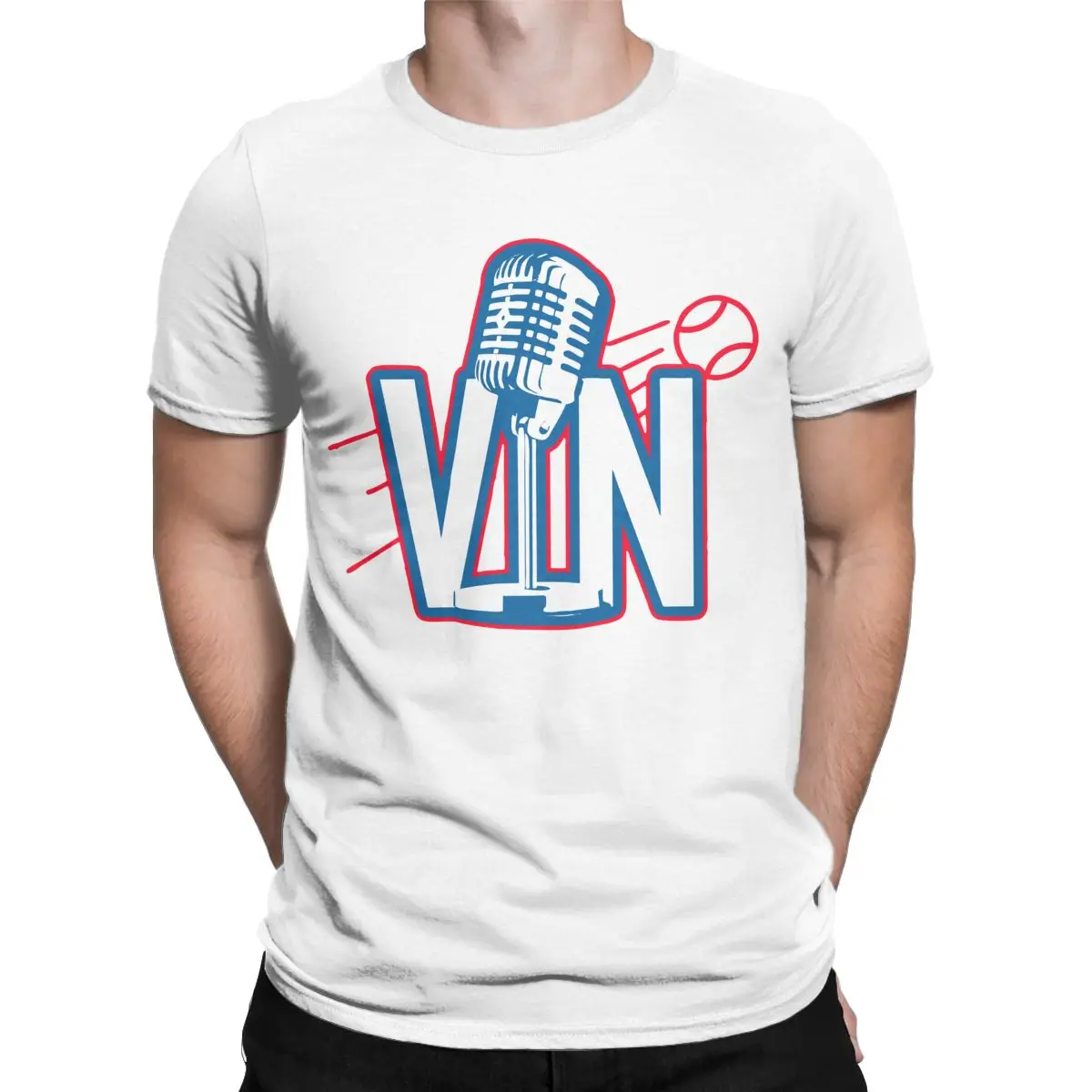 Hipster Vin Scully Los Angeles Dodgers Men's shirt Round Collar Cotton T Shirt for baseball fans Short Sleeve Tee Shirt