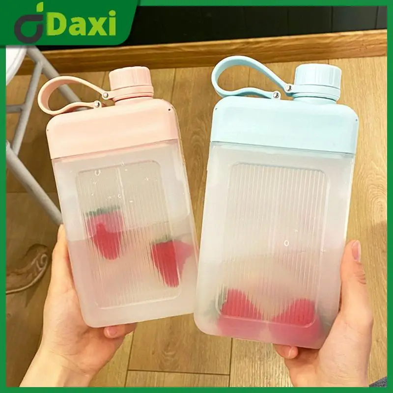 

Household Portable Water Bottle 2023 Water Cup Outdoor Square Water Cup Organization Storage Travel Sports Water Bottle Flat