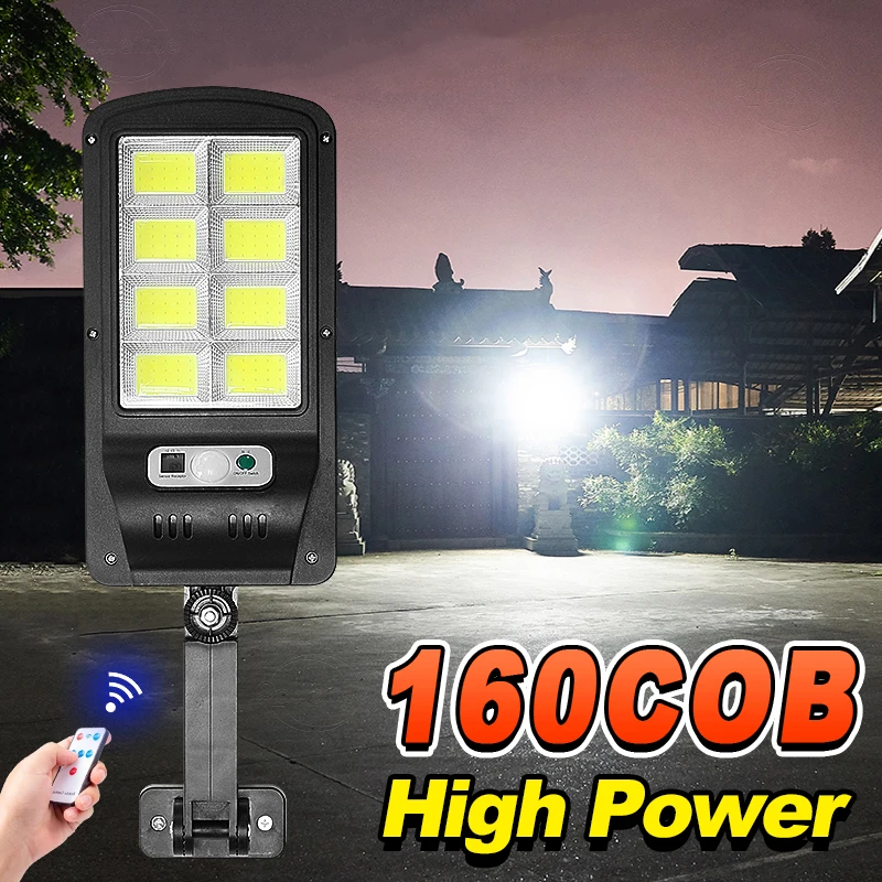 

3 Modes Powerful Solar Led Light Outdoor Solar Lamp 160COB Garden Street Light Waterproof Motion Sensor Remote Control Wall Lamp