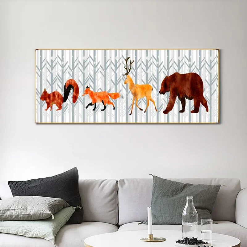 Современный Стиль Холст С Принтом-постер На Тему Животных Для Детской Спальни