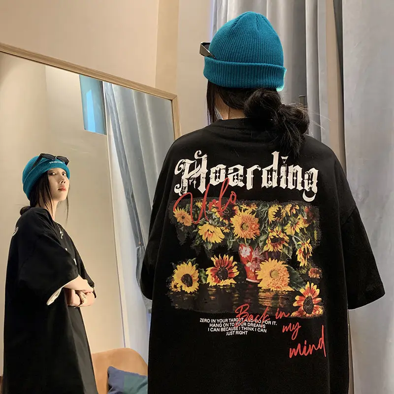 Американская футболка с коротким рукавом женская летняя свободная брендовая