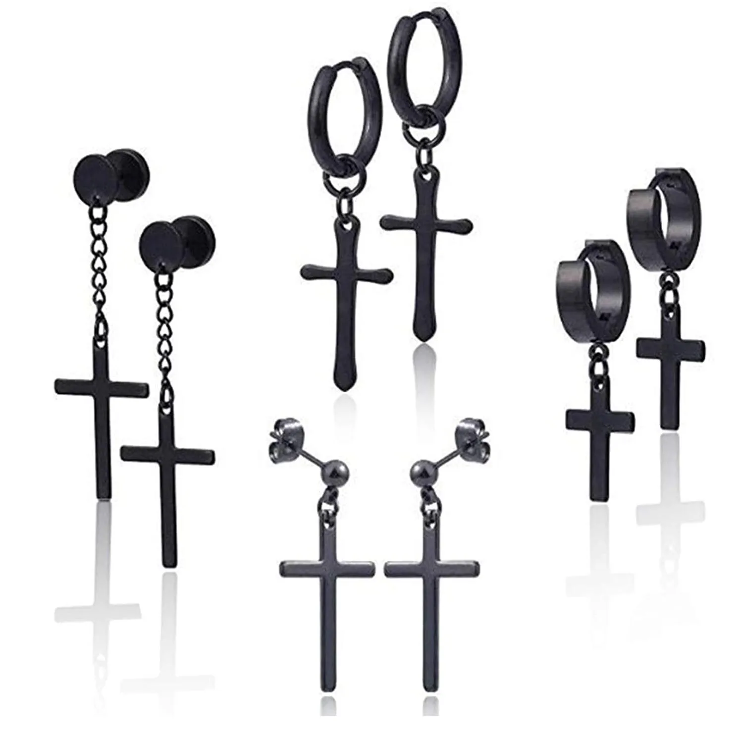 

Серьги-гвоздики Huggie из нержавеющей стали, висячие, с петлями, 4 пары, черного/серебристого цвета, для мужчин и женщин