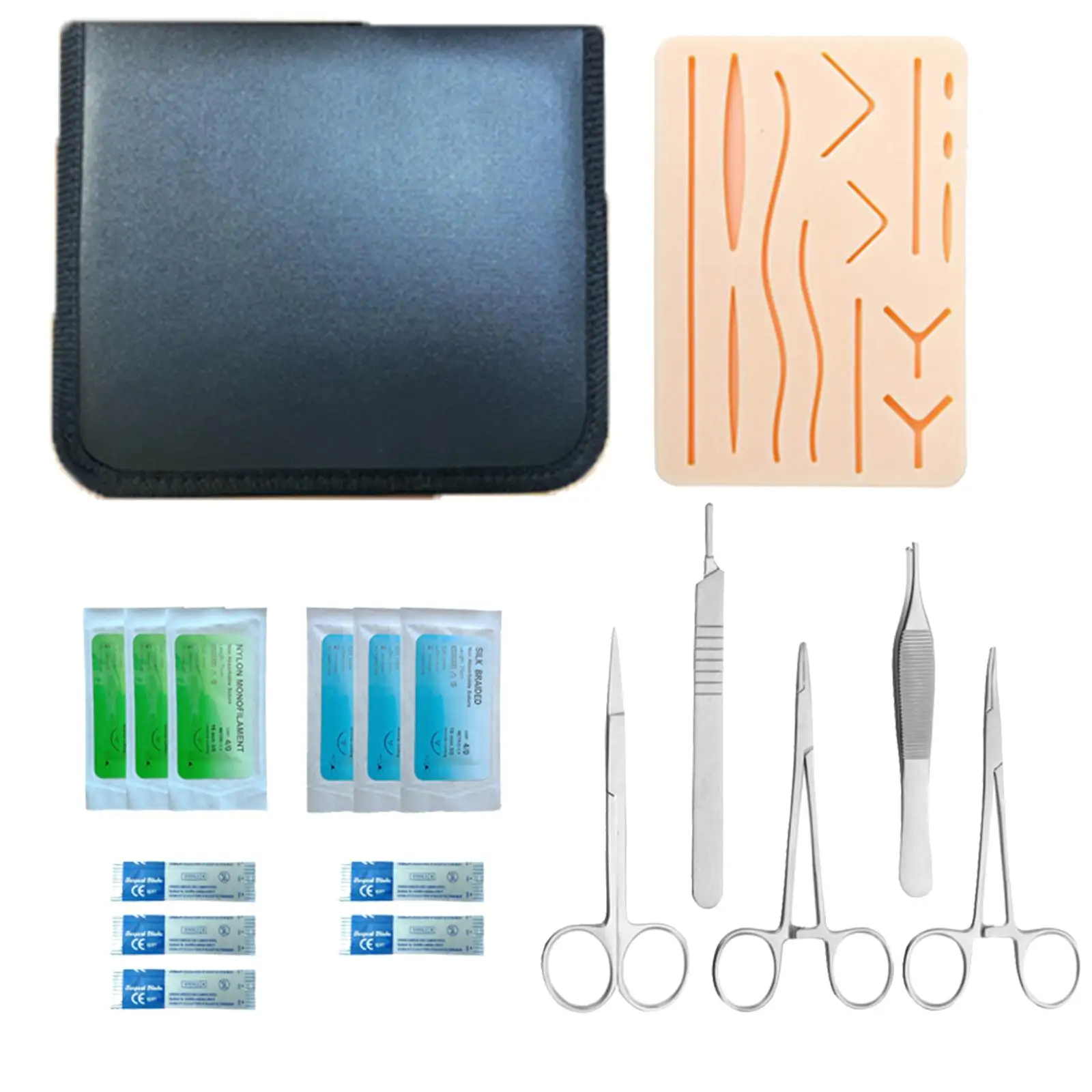 

Suturing Tools Practical Simulated Multipurpose Silicone Skin Practice Model Kit for Teaching Prop Demonstration Education