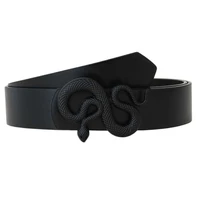 fashion punk pu leather womens belt black alloy snake buckle waist strap retro luxury brand design jeans dress waistband