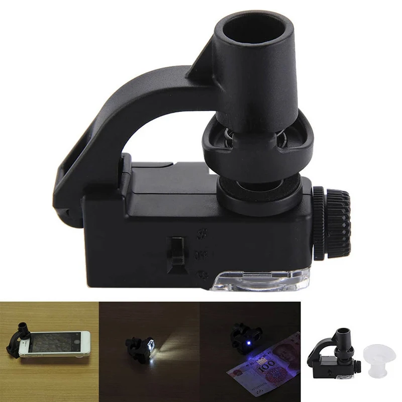 90X Macro Lens Mobile Phone Microscope Manifying Glass With Camera Clip Optical Zoom Magnifier Eye Loupe Repairing Magnifier