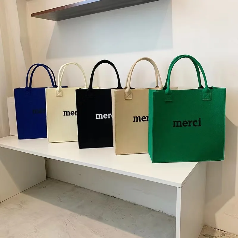 

Simple and fashionable felt handbag Women Tote bag Commuter shoulder bag Cosmetics storage bag Shopping bag Mother bag