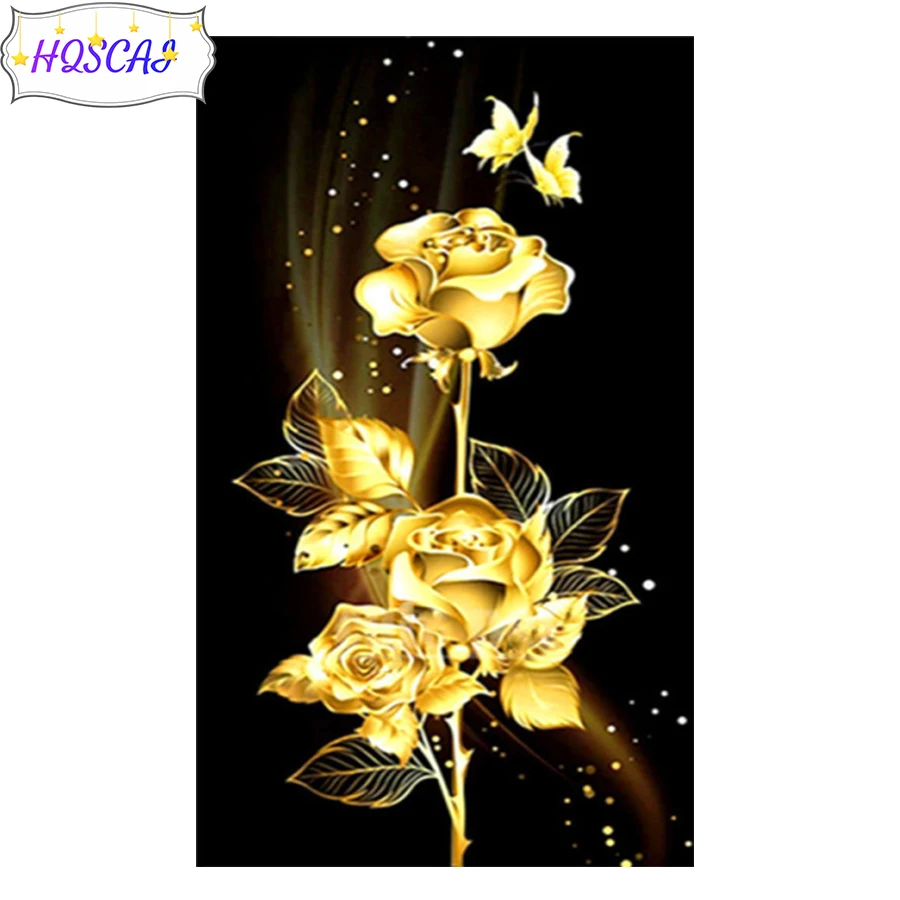 New 5d diy diamond embroidery golden rose cross stitch Modern decor mosaic diamond painting full square/round drill art pictures