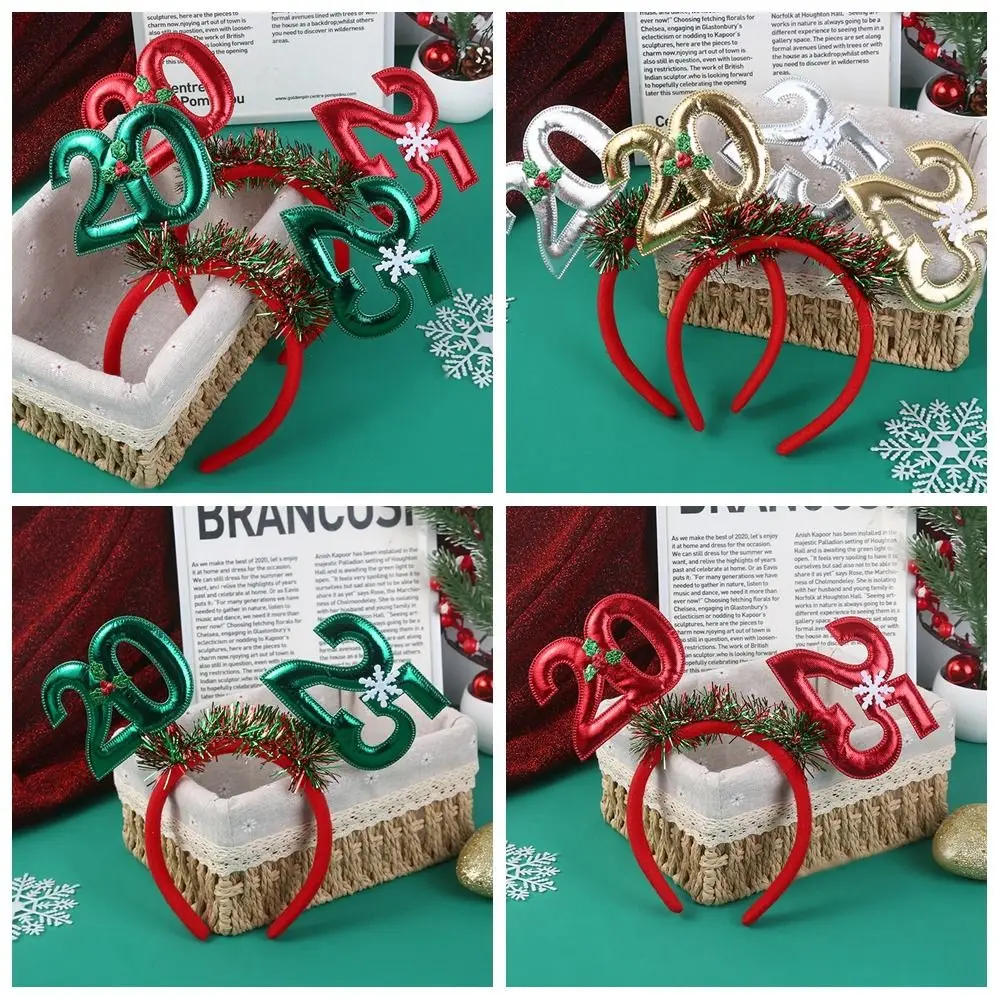 Повязка на голову с блестками 2024 Новым годом пластиковый головной убор буквами