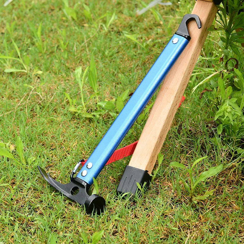 

Outdoor Hammer Aluminum Alloy Handle Hammer Sky Curtain Puller Camping Tent Ground Nail Multi-functional Climbing Camping Hammer