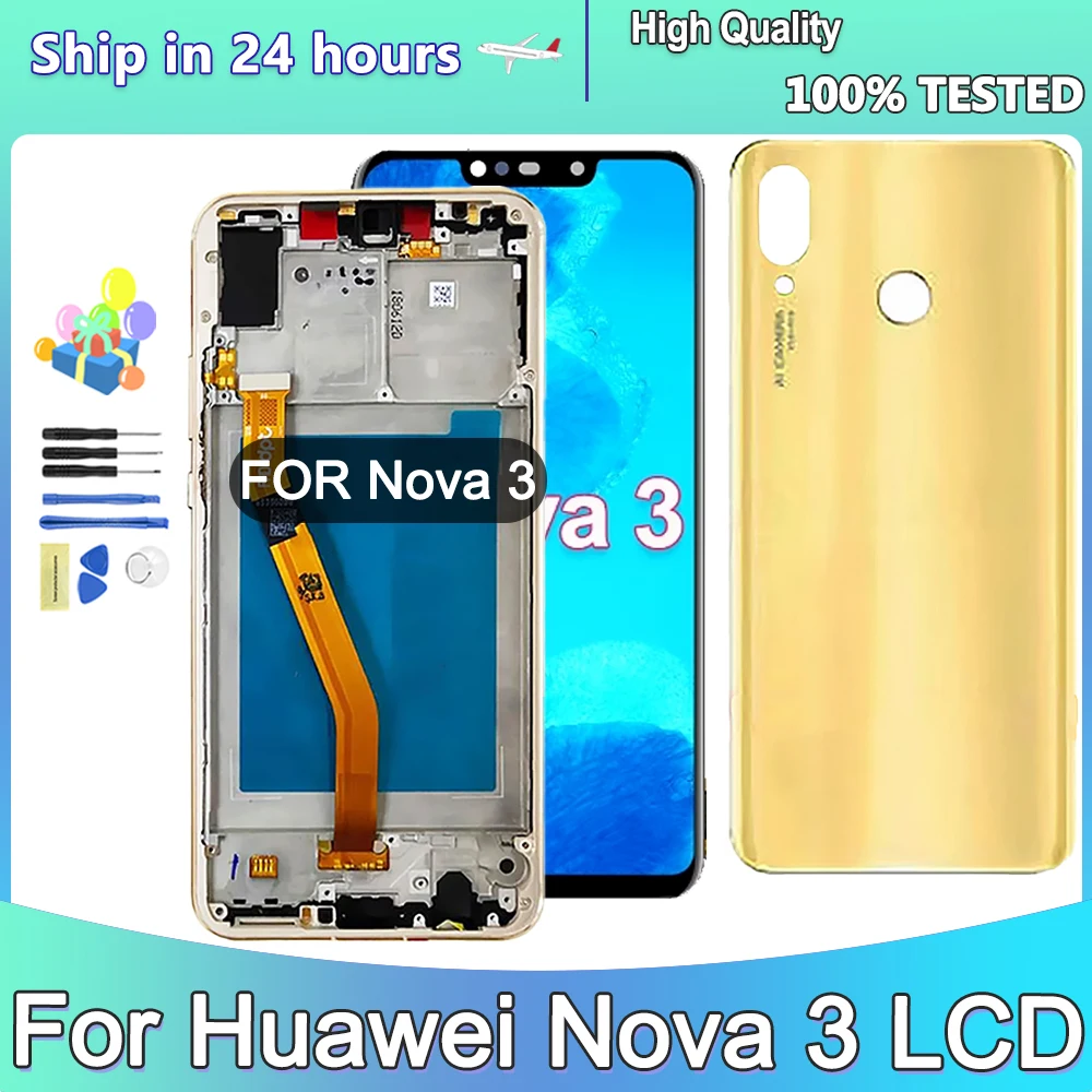 6 3-дюймовый AMOLED-дисплей для Huawei Nova 3 ЖК-дисплей PAR-LX1 PAR-LX9 PAR-AL00 PAR-LX1M сенсорный экран