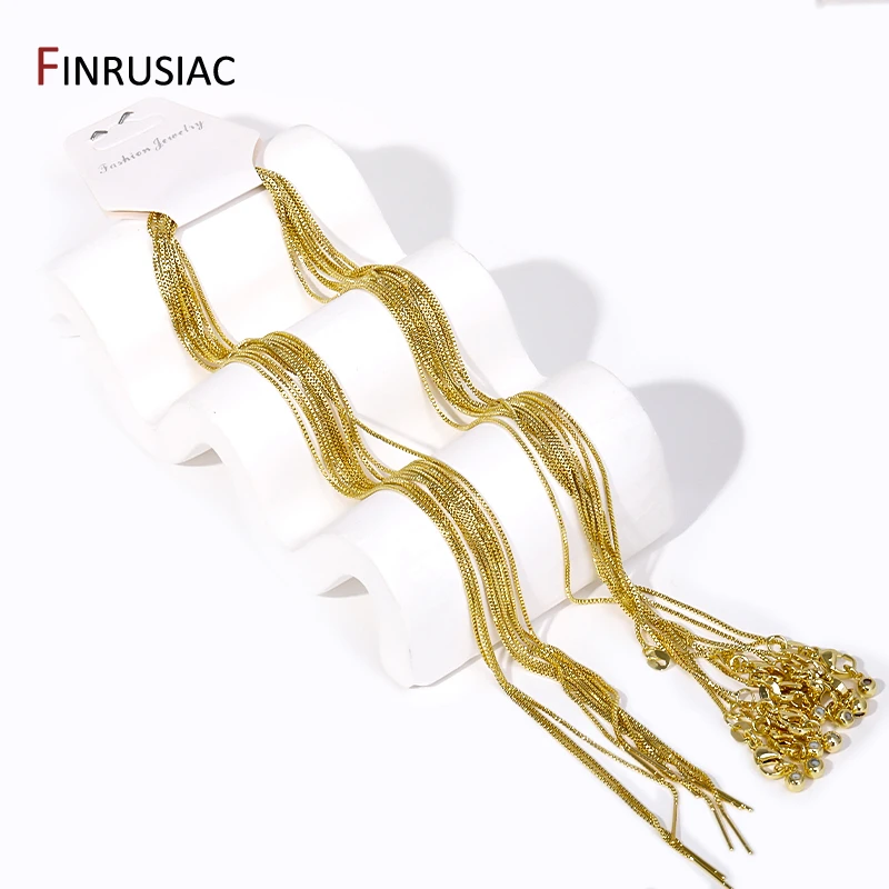 Латунная позолоченная цепочка длиной 45 см из 18-каратного золота