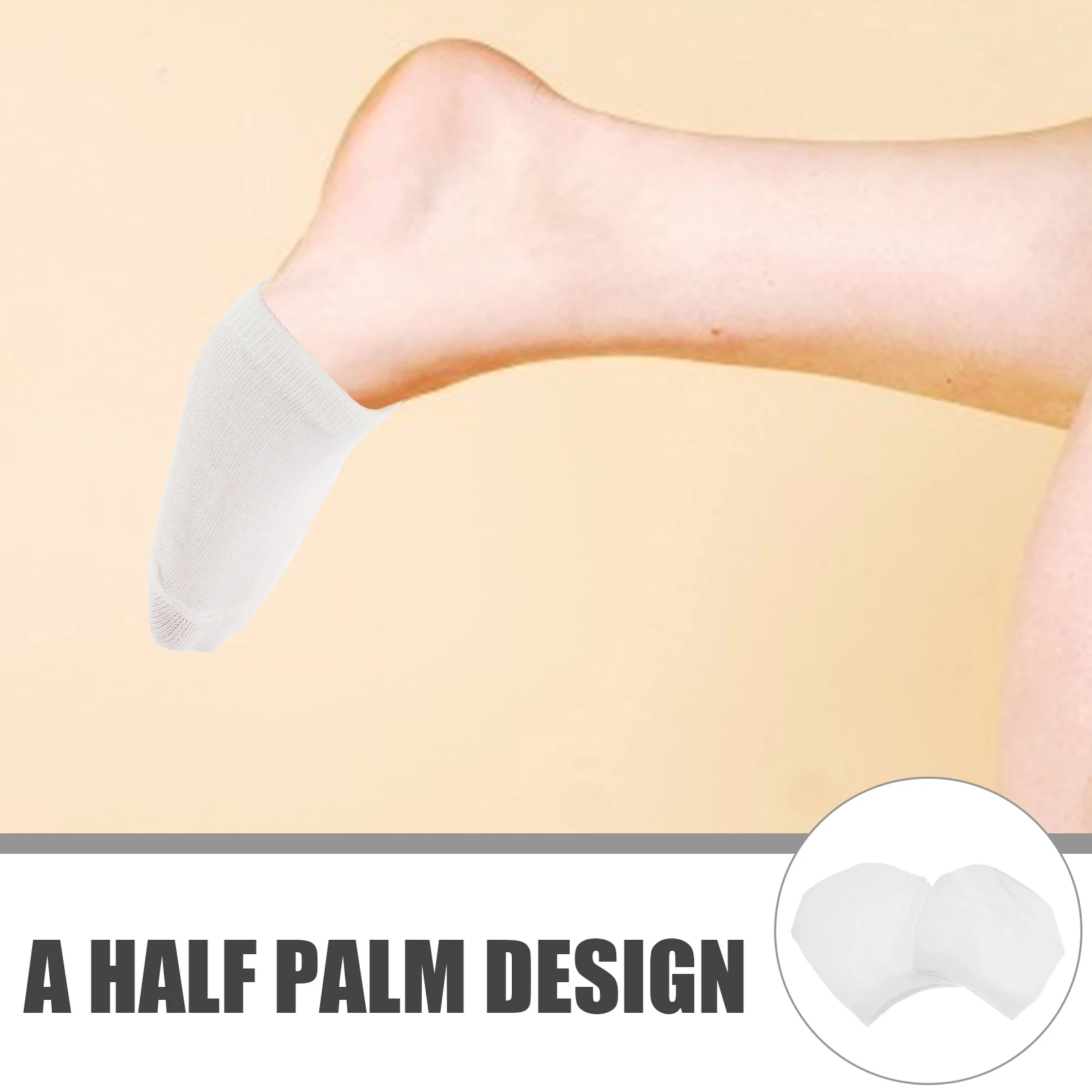 5 Pairs of Cotton Tops For Summer For Women Toe Topper Liner Socks Toe Socks Invisible Socks for Lady (Black White Pink