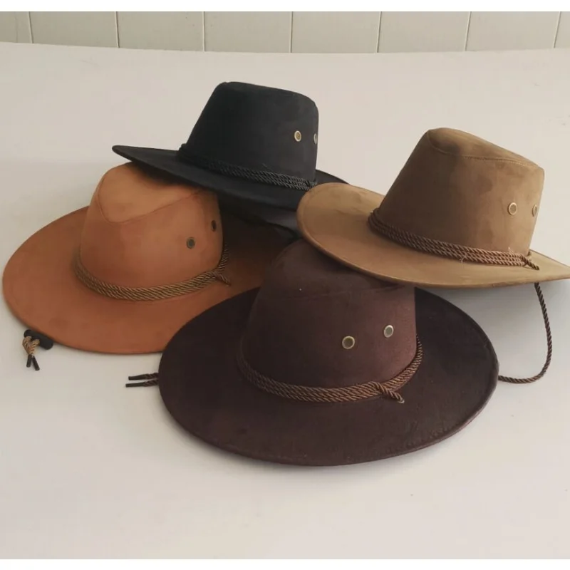 

Ковбойская шляпа-федора в западном стиле, мужская Ковбойская шляпа в западном стиле, мужская шляпа с большими краями, подарок для ковбоя, джазовая шляпа в Западном ковбойском стиле, монгольские шляпы