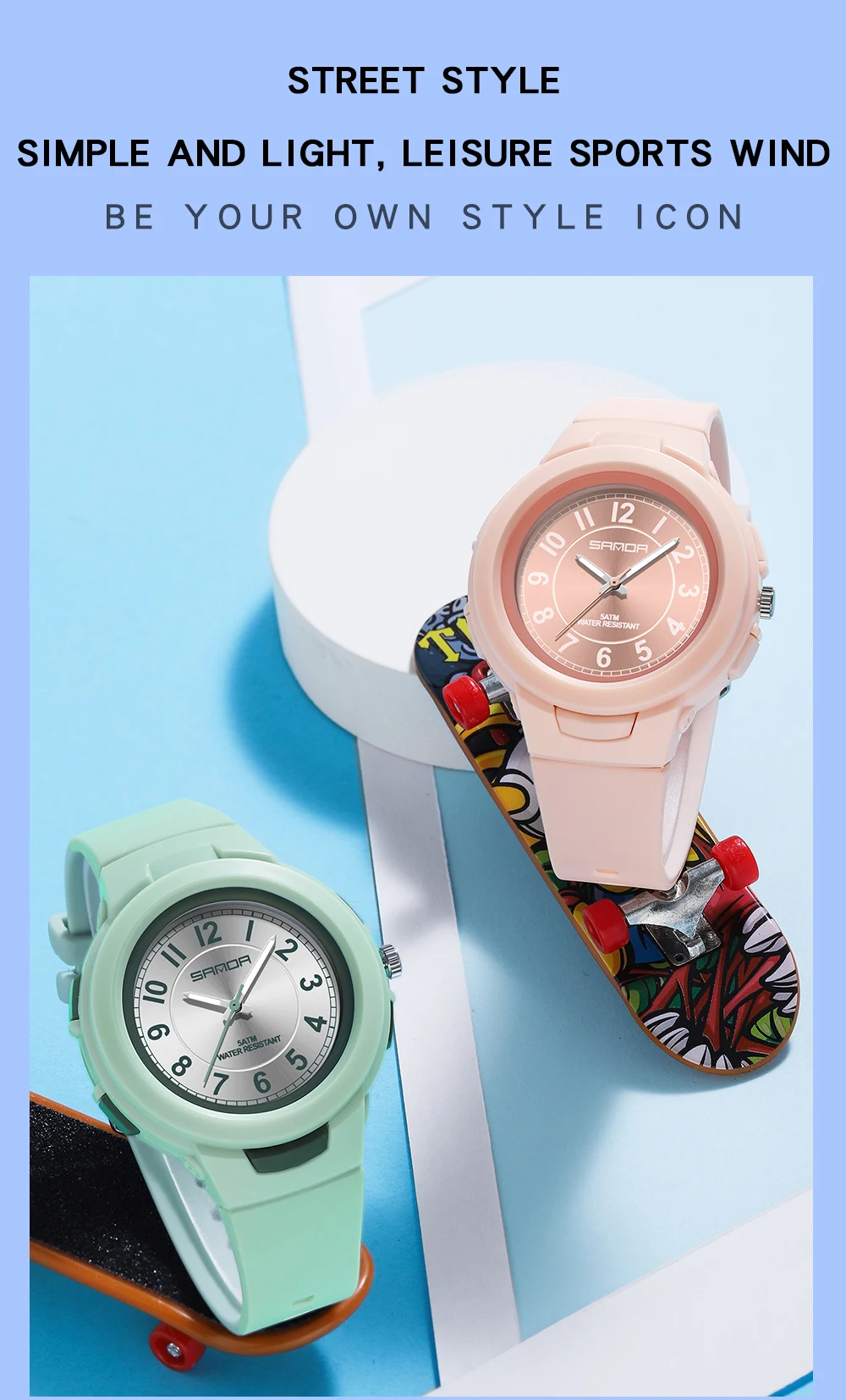SANDA 2023 New Fashion Trend Women's Watches Sports Waterproof Wristwatch for Woman Watch Casual Clocks relogio feminino 6095
