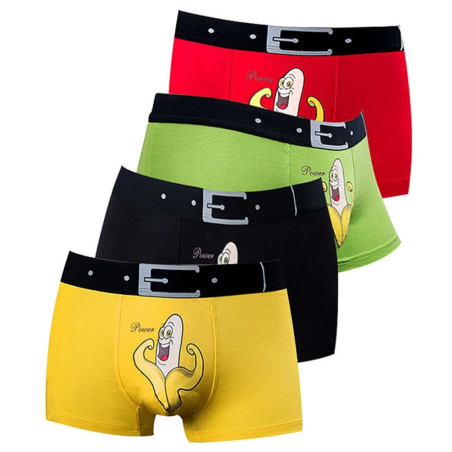 

4pcs/Lot Banana Boxers For Men Panties Funny Boxer Briefs Slip Man Novelty Men's Underpants Modal Pouch Mens Sexys Underwear