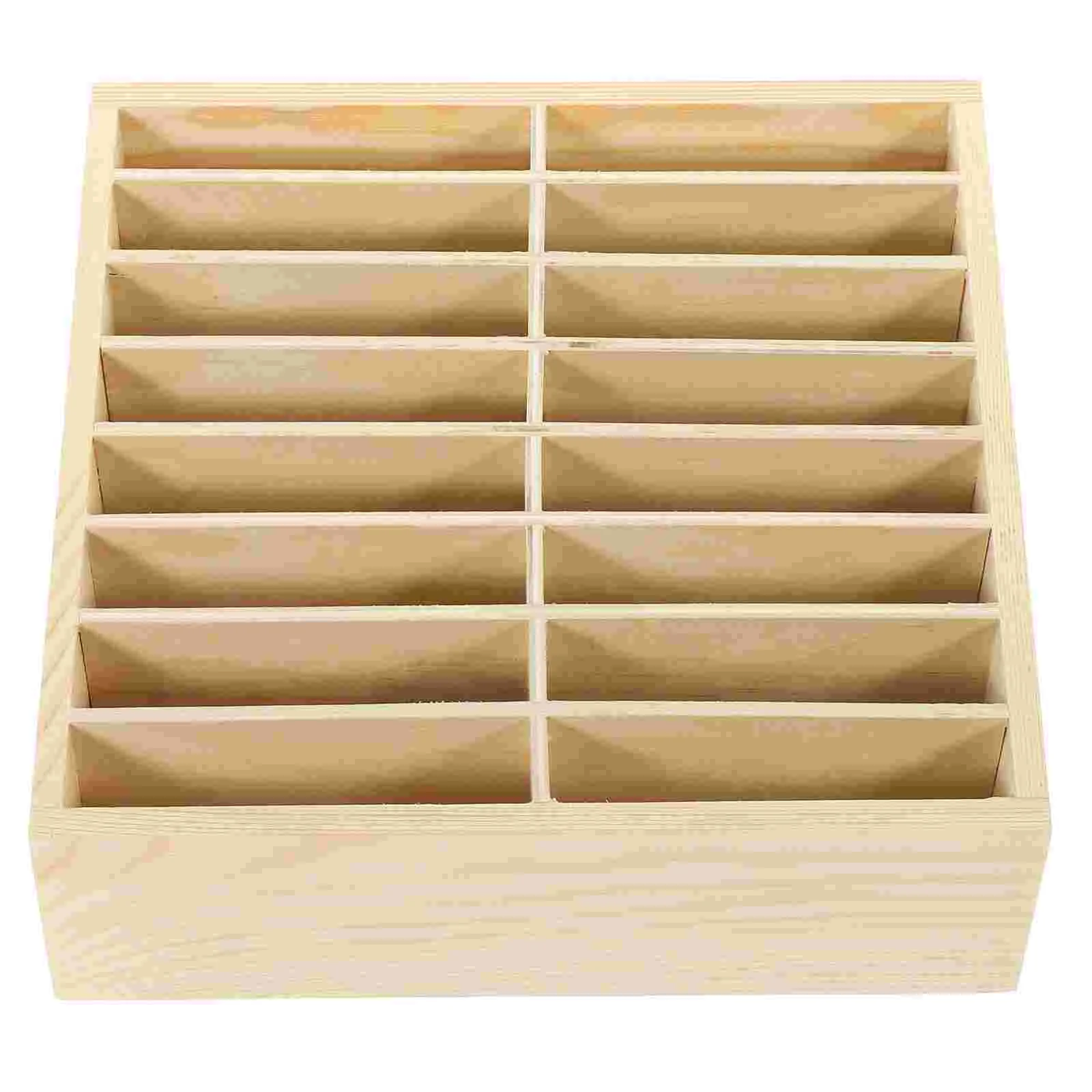

Wooden Multi-grid Phones Holder Phones Storage Case Tabletop Compartment Mobile Phone Box