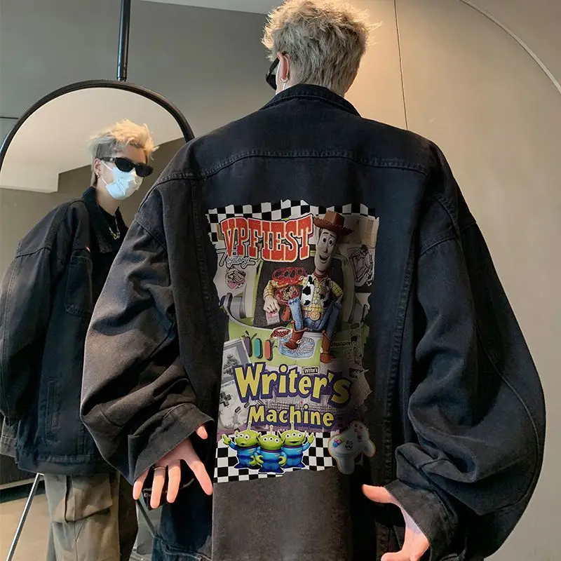 Американская джинсовая куртка High Street для мужчин и женщин осень-зима рабочая