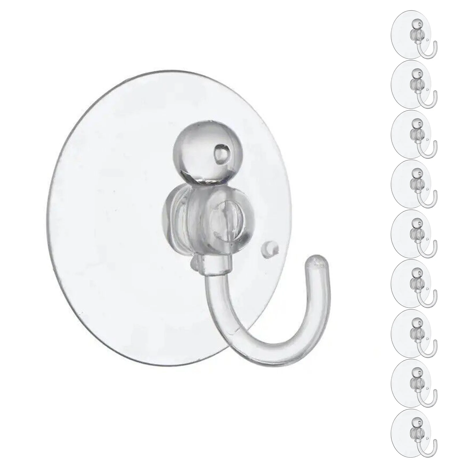 

10PCS Reusable PVC Suction Cup With Strong Hook For Glass Home Decor Glass Strong Hook Suction Cup Hooks 30/40/50mm
