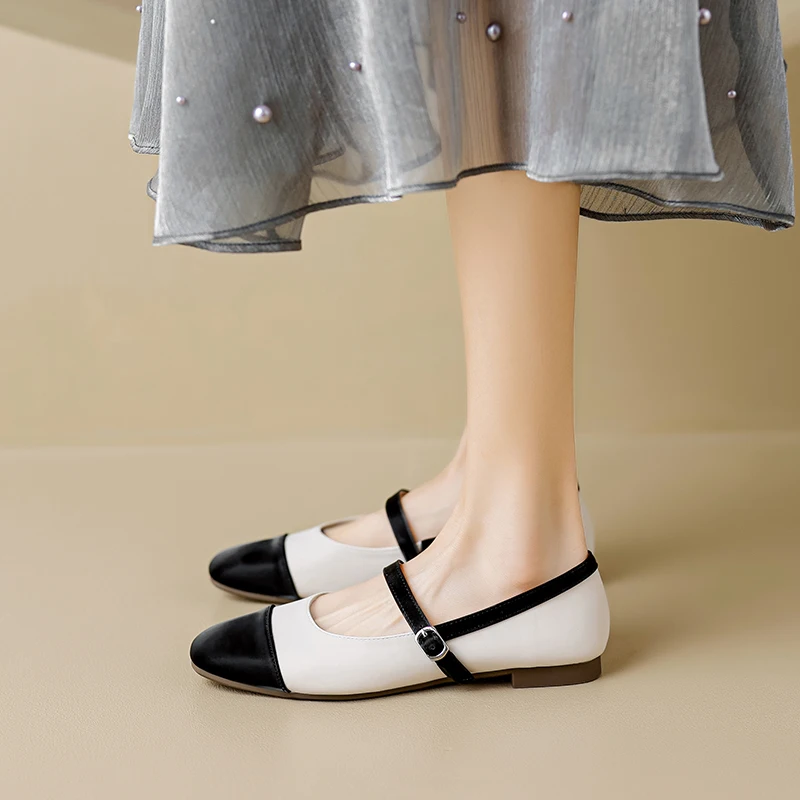 AIYUQI Mary Jane Shoes Women Flat 2023 New Summer Light Mouth Match Color Women Loafers Large Size 41 42 43 Women Shoes