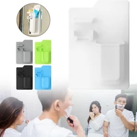 multifunctional silicone bathroom toothbrush holder shower storage box bathroom shaver storage rack bathroom organizer shelves