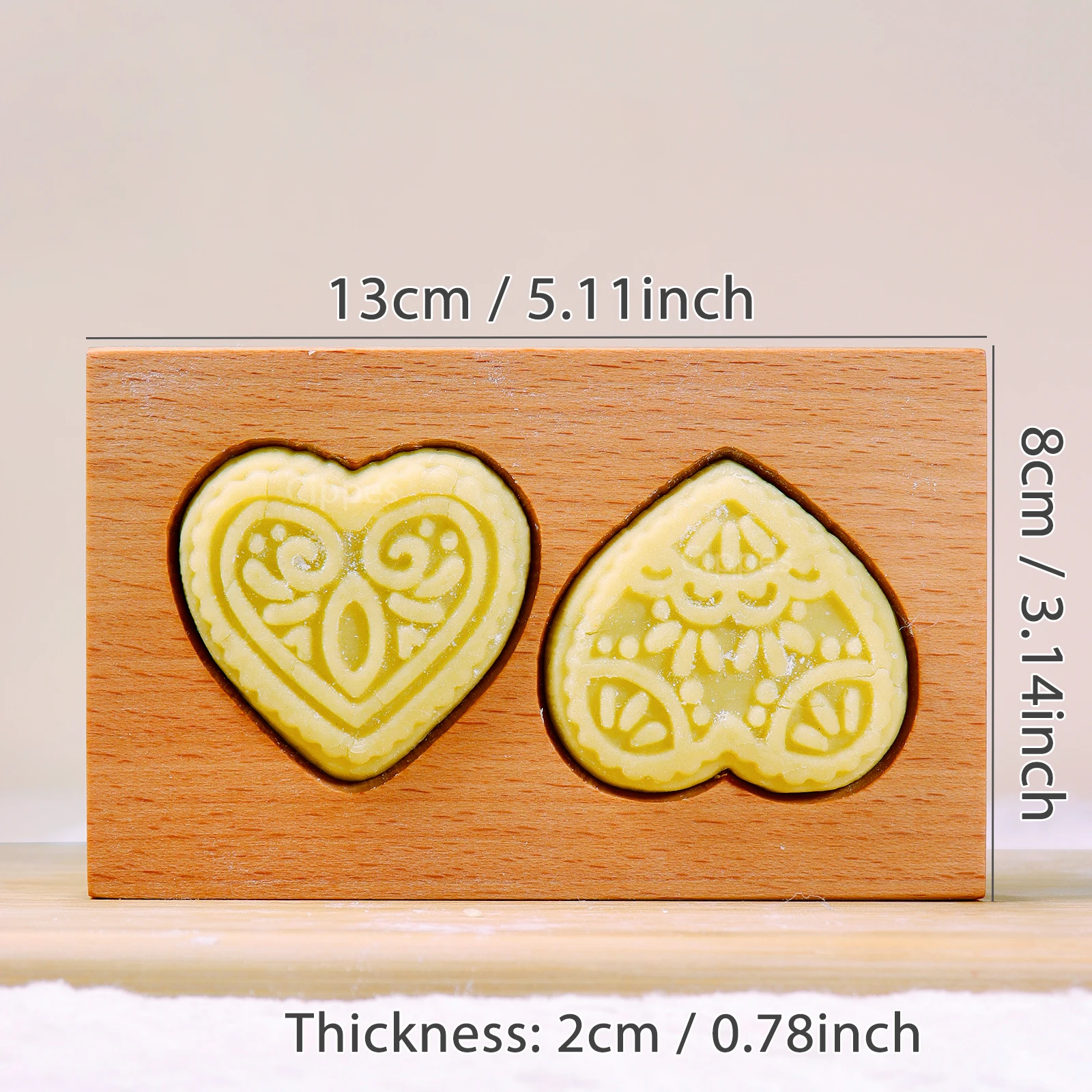 

Деревянные формочки для печенья Heart & Flower, 3D