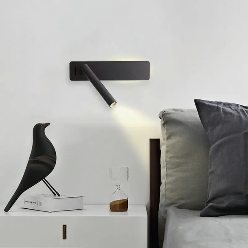 

Led Wall Lamp Reading Light For Bedroom Hotel Headboard Night book Lamp with 3W Spot Led Light Rotation Bedside Wall Lights