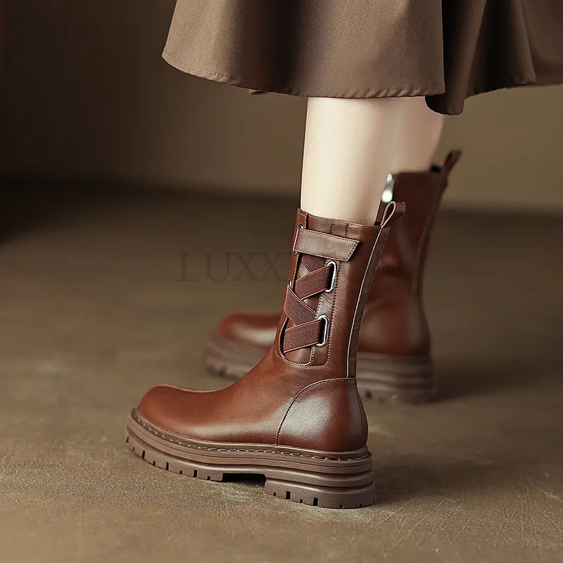 

Women Short Boots Fashion Round Toe Ladies Casual Ankle Boots Shoes Comfort Thick Sole Non Slip Flat Heel Botas Mujer1