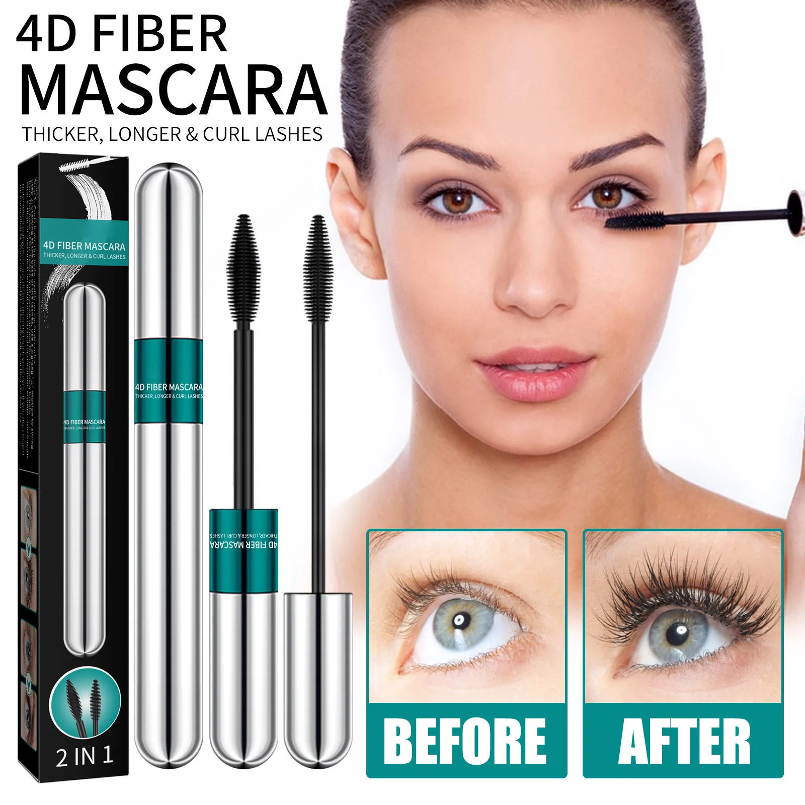 Черный глаз черный 2 в 1 водостойкий и стойкий естественный удлинитель эффект