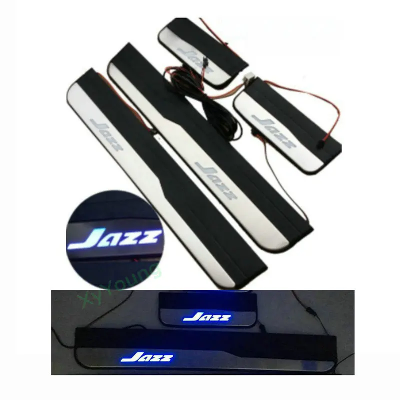

Car Styling FIT For Honda Jazz Fit 2014-2019 Stainless Steel LED Door Sill Scuff Plate Door Step Welcome Pedal