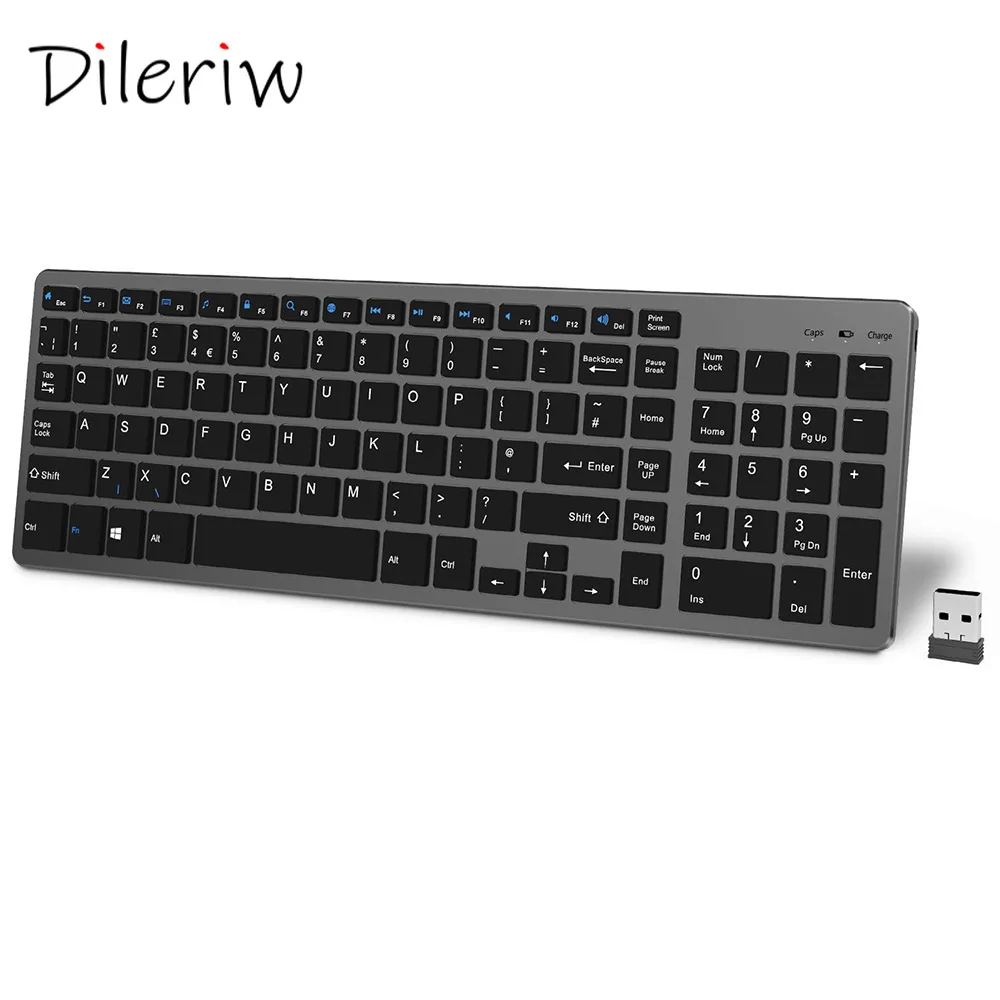 

Wireless Bluetooth Slim 101 Key Two Keys Zone Business Charging Mode Keyboard Office Home Laptop Desktop Computer General