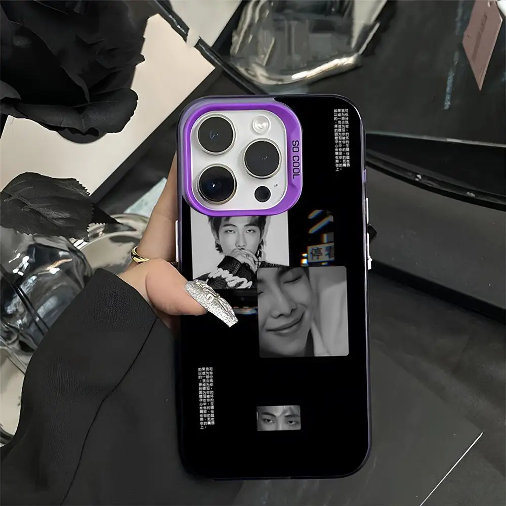 Чехол для телефона RM N-Namjoon лазерный Матовый Жесткий Для Телефона IPhone 16 15 14 13 12 Pro Max