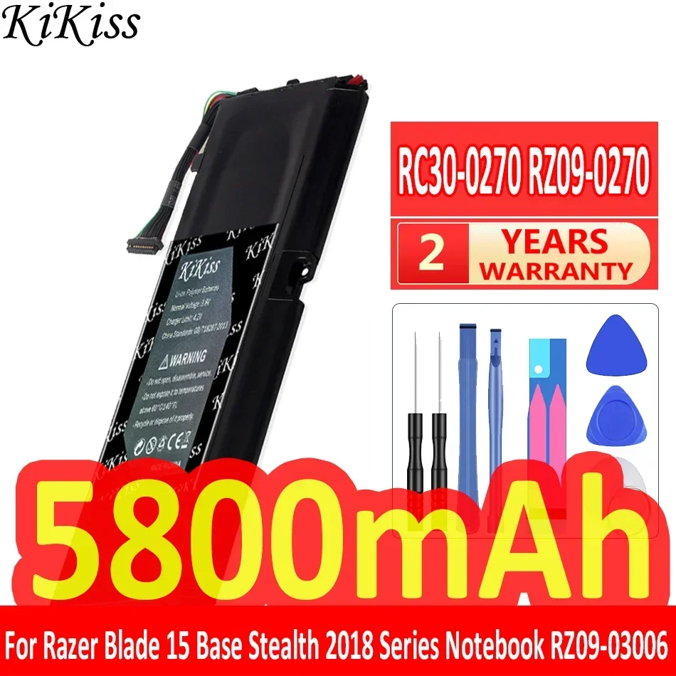 Аккумулятор KiKiss для ноутбука Razer RZ09-03006 RZ09-0270 RZ09-02705E75-R3U1 Blade 15 Base Stealth серии 2018