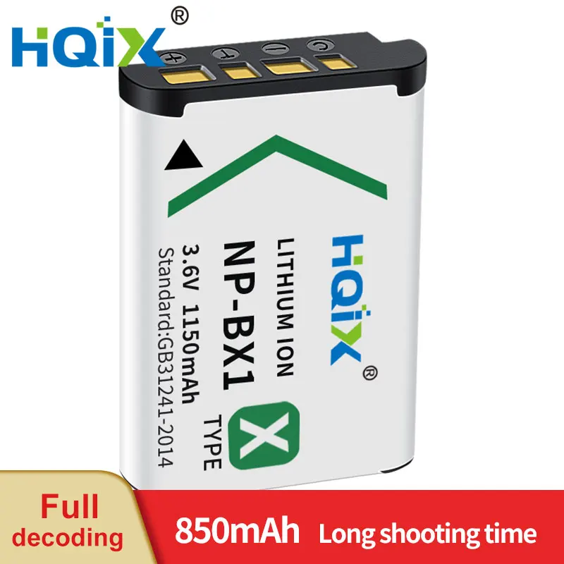 

HQIX for Sony FDR-X3000R HDR-AS300R CX450 PJ440 AS15 AS30V AS100V GWP88E CX440 X1000VR PJ240 ZV1 Camera NP-BX1 Charger Battery