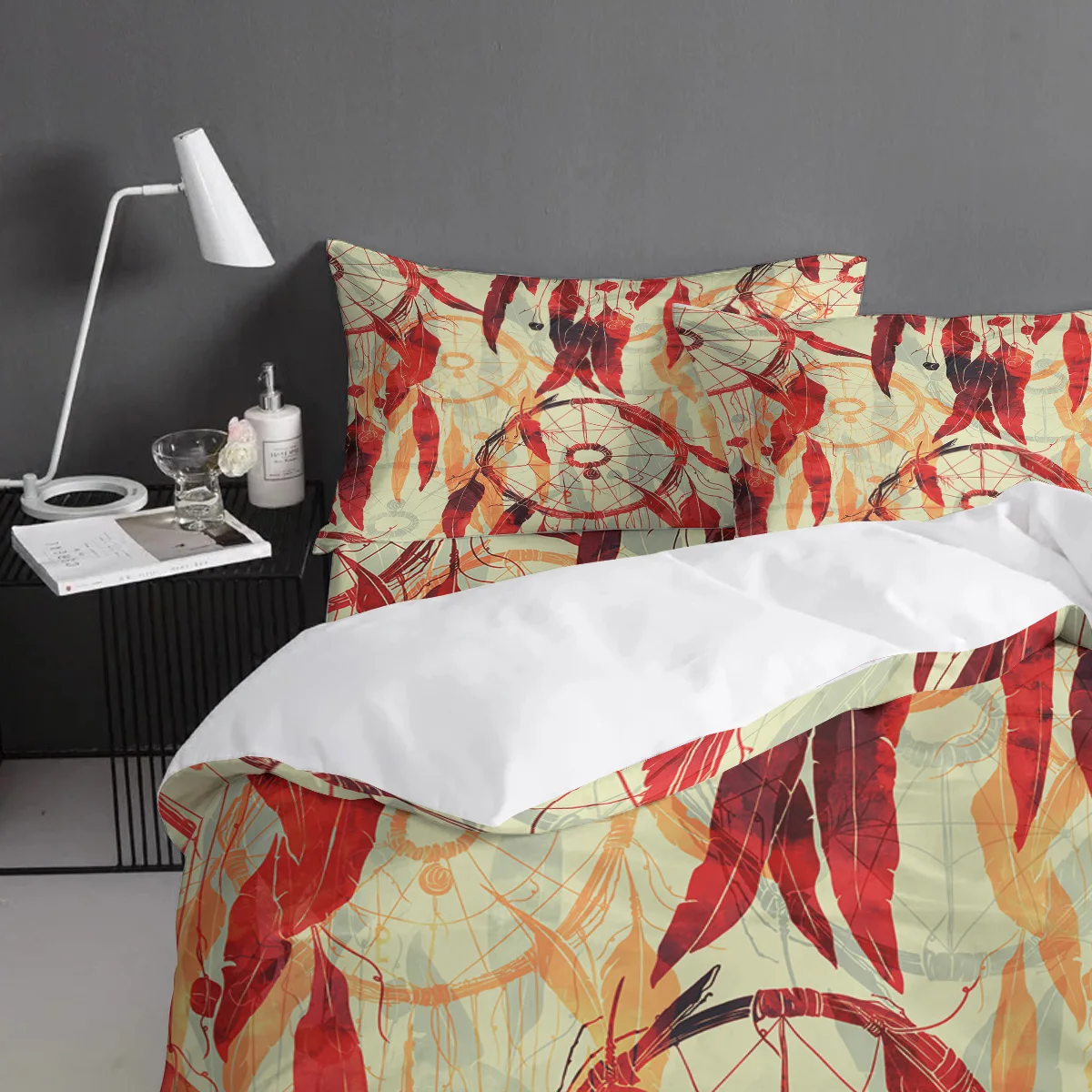 Комплект постельного белья с пододеяльником и наволочкой в этническом стиле |