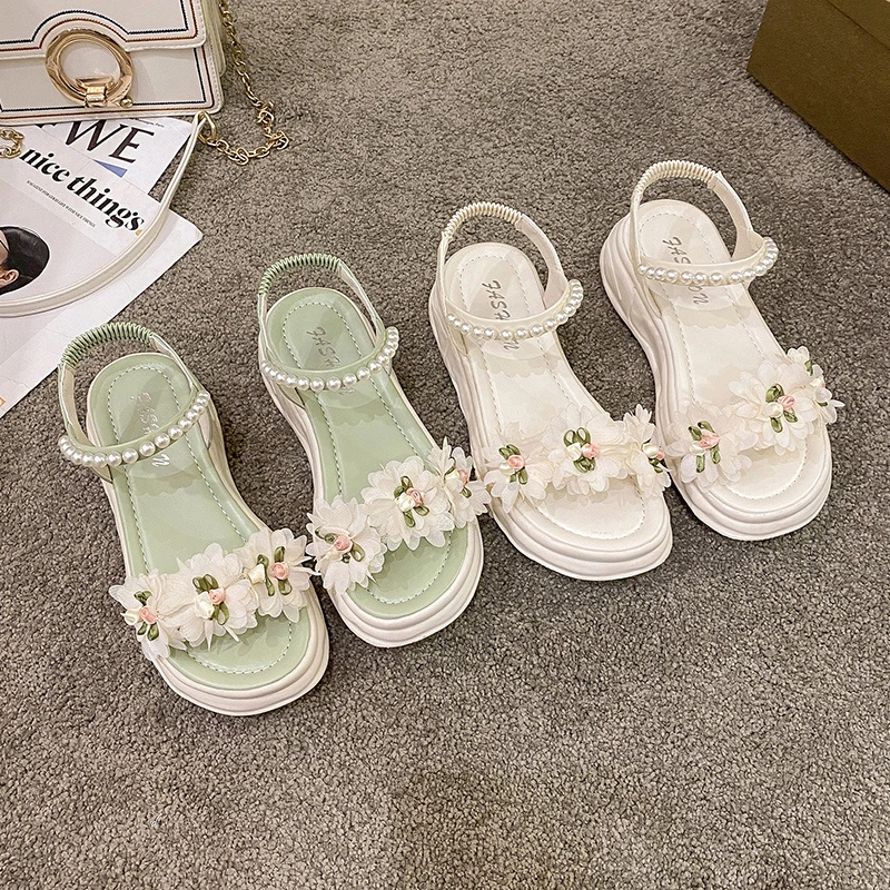 

Women's Fashion Sandals 2022 New Princess Shoes Little Student Sandals Open Toe Non-slip Beach Sandals Luxurious and Versatile