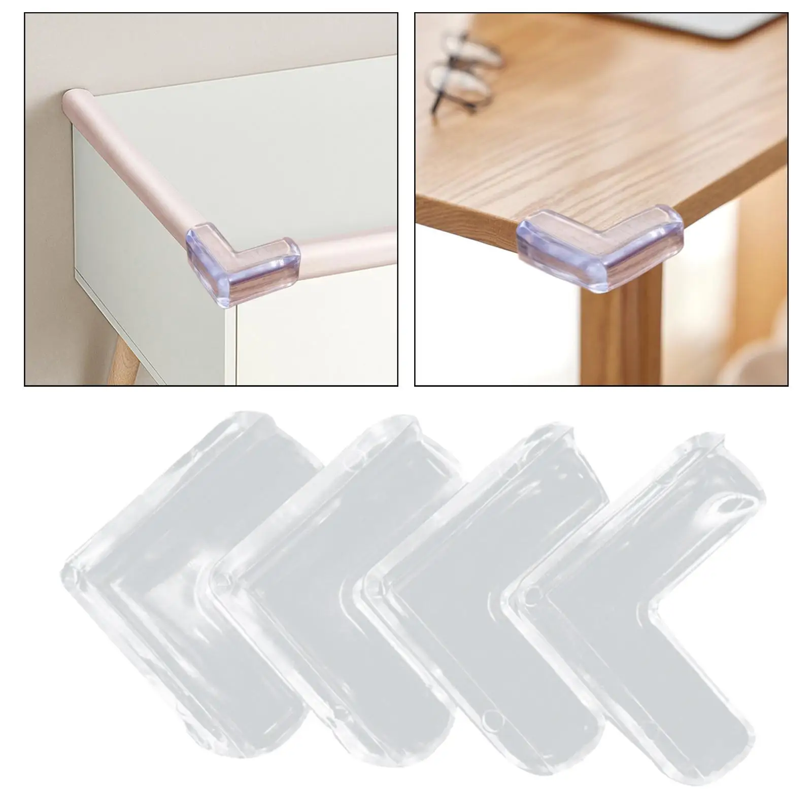 

4x Desk Edge Cushion Baby Proofing Protectors Guards Table Corner Edge Protection Table Corner Protectors for Cabinet Cupboard