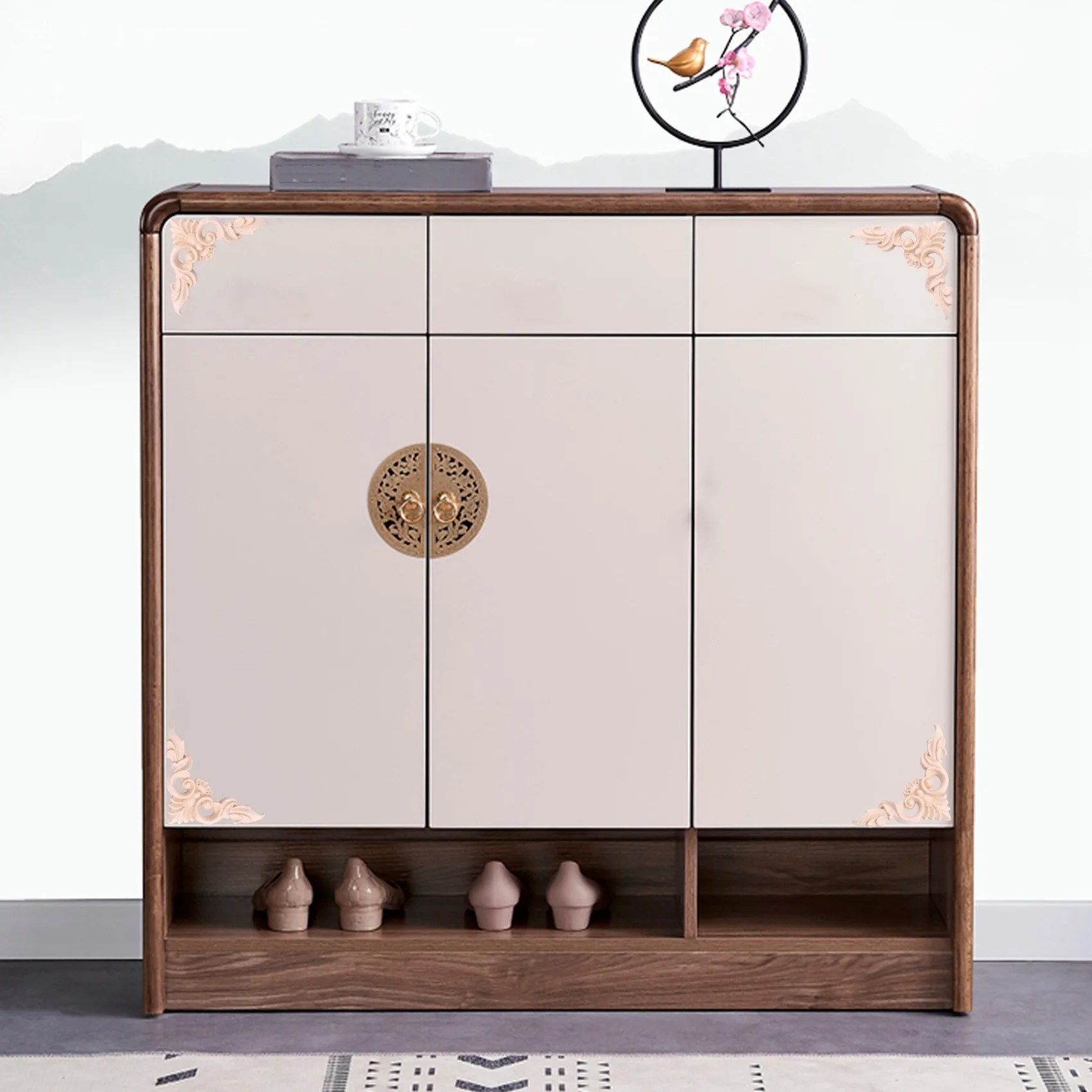 4шт 8*8см деревянная резная угловая накладка мебель украшения дома неокрашенная