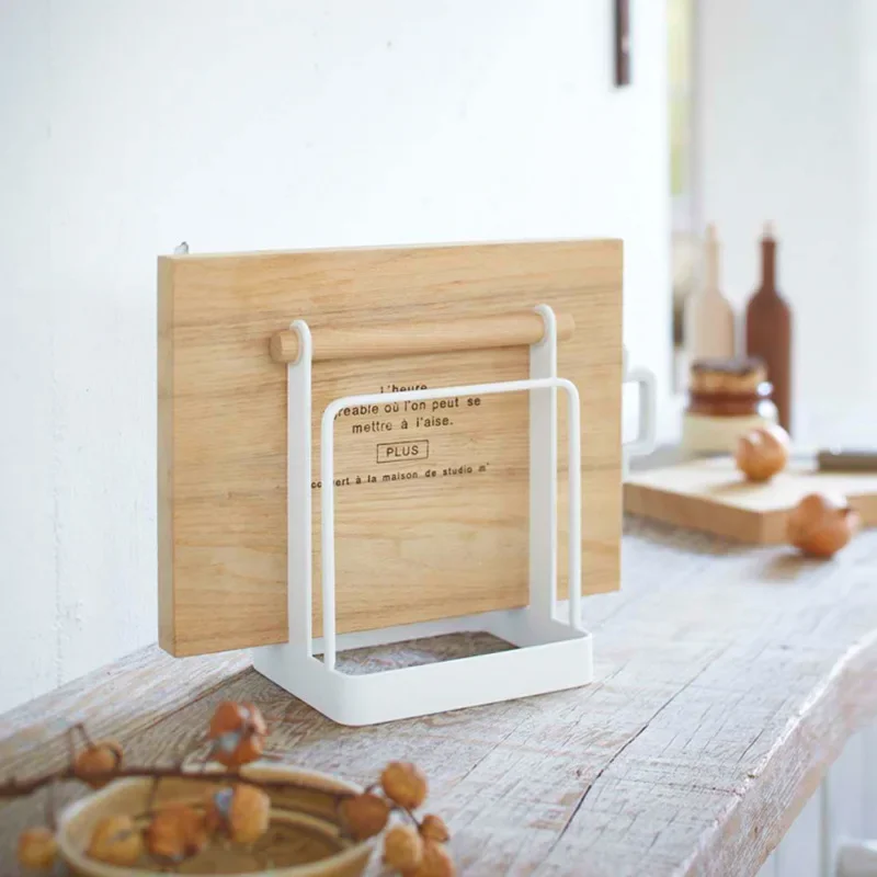 

Multifunction Cutting Board Holder Rack Kitchen Storage Rag Dish Rack Holder Shelf Punch-free Kitchen Organizer Home