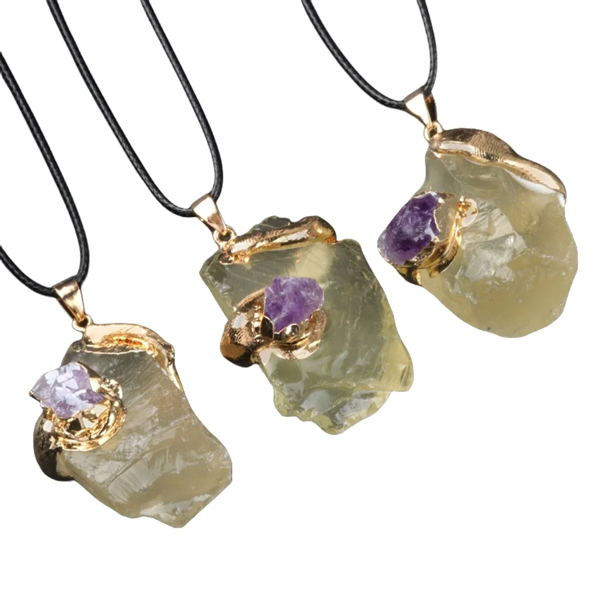 Ожерелье с подвеской из натурального хрустального драгоценного камня для женщин