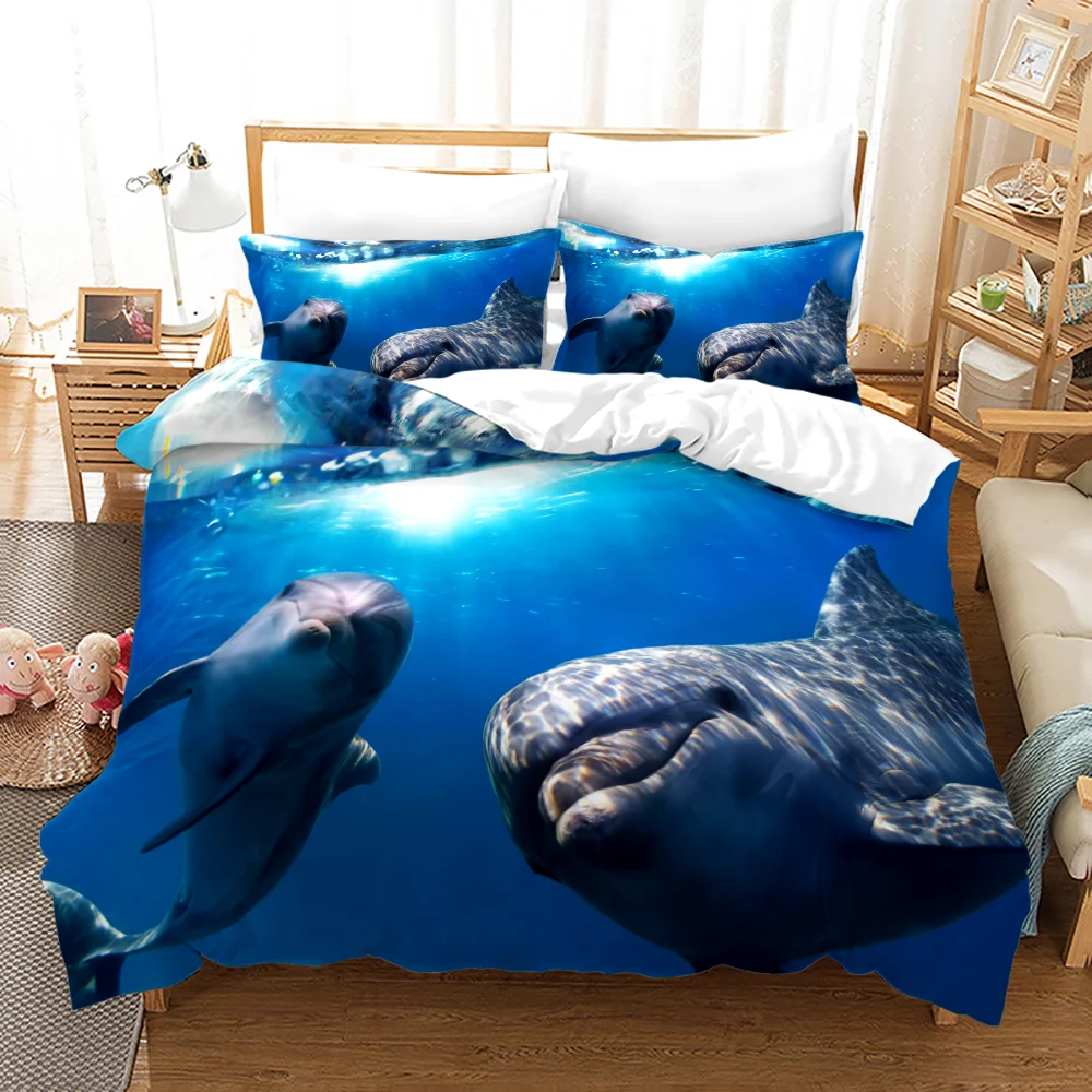 

Bedding Set Cute Animals Ocean Duvet Cover Comfortable Bedspreads Queen King Size Students Bedroom Decor