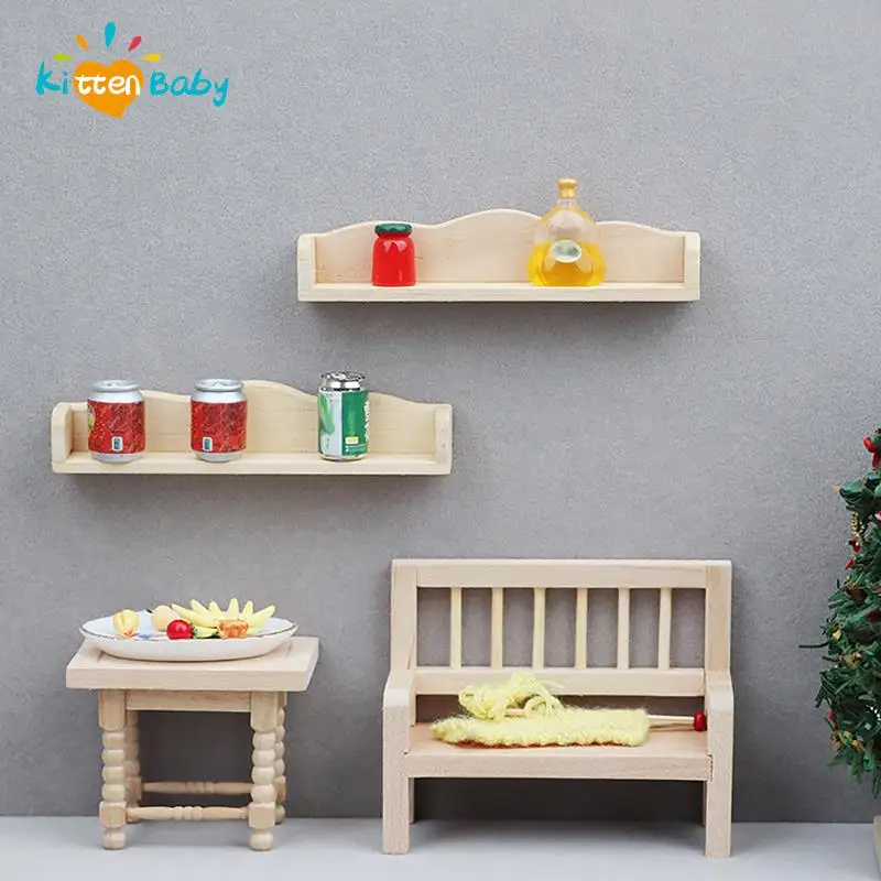 

1:12 миниатюрная настенная полка для кукольного домика, деревянный подвесной органайзер для хранения, модель, декор мебели, аксессуары для кукольного домика