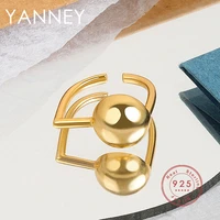 yanney silver color simple ball ring women fashion temperament party jewelry accessories