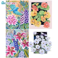 gatyztory picture by number flowers kits for adults handpainted diy paint by number summer floweron canvas home decoration