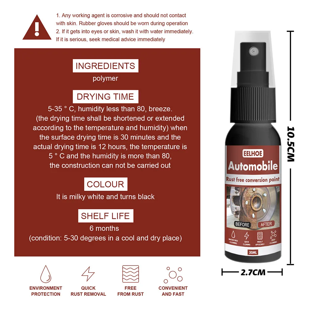 

Maintenance Car Paint Cleaning Outdoor 30Ml Anti-Rust Chrome Eco Friendly