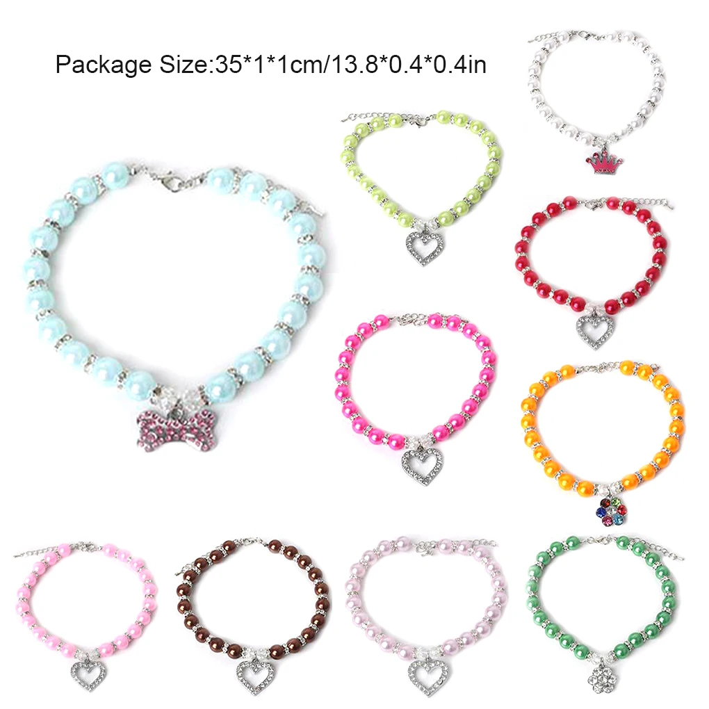 

Dog Neck Strap Safe Pearl Necklace Exquisite Workmanship Cat Choker Elegant Decoration Reliable Pet Accessories