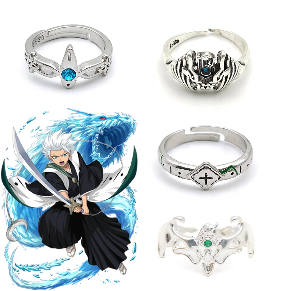 

Anime BLEACH Ring Hitsugaya Toushirou Cosplay Ulquiorra Cifer Adjustable Open Rings Unisex Jewelry Decorative Props Gift