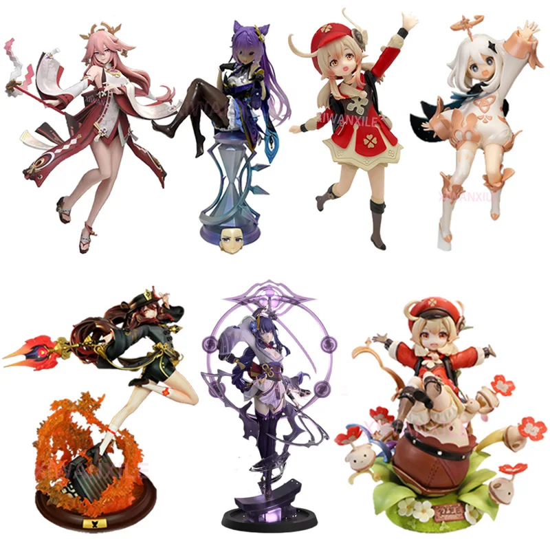

21cm Genshin Impact Keqing Anime Figure Genshin Impact Yae Miko/Paimon/Klee Action Figure Hu Tao/Ganyu Figurine Model Doll Toys